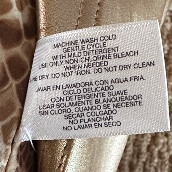 Vintage NWT Women's Worthington Gold Polyester Faux Leather Jacket Size Medium - Picture 9 of 9